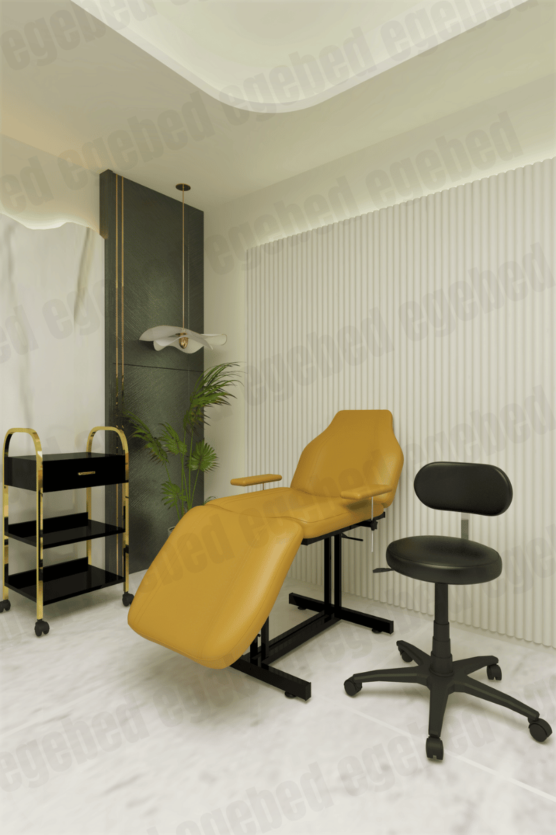 Gold Cilt Bakım Yatağı-Plastik Uzman Tabure-Tek Çekmece Set