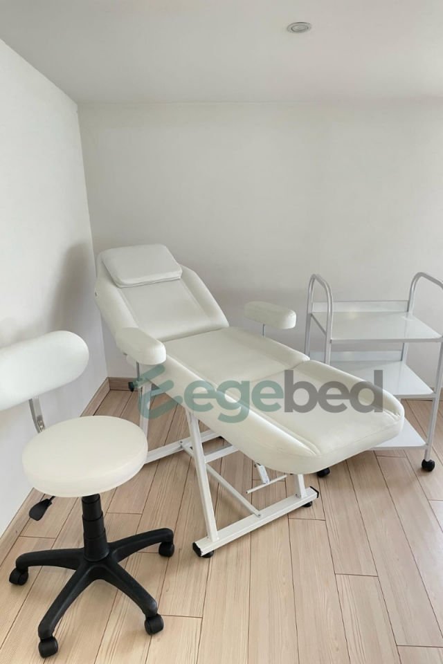 3'lü Set Cilt Bakım Sedye Seti- Cilt Bakım Sedyesi-Uzman Tabure-Etejer