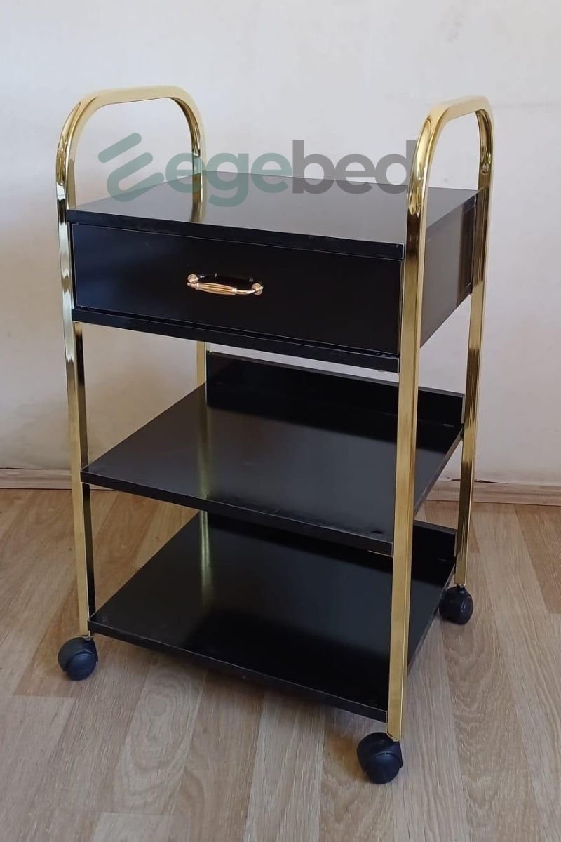 Tek Çekmeceli Etejer-Siyah Gold