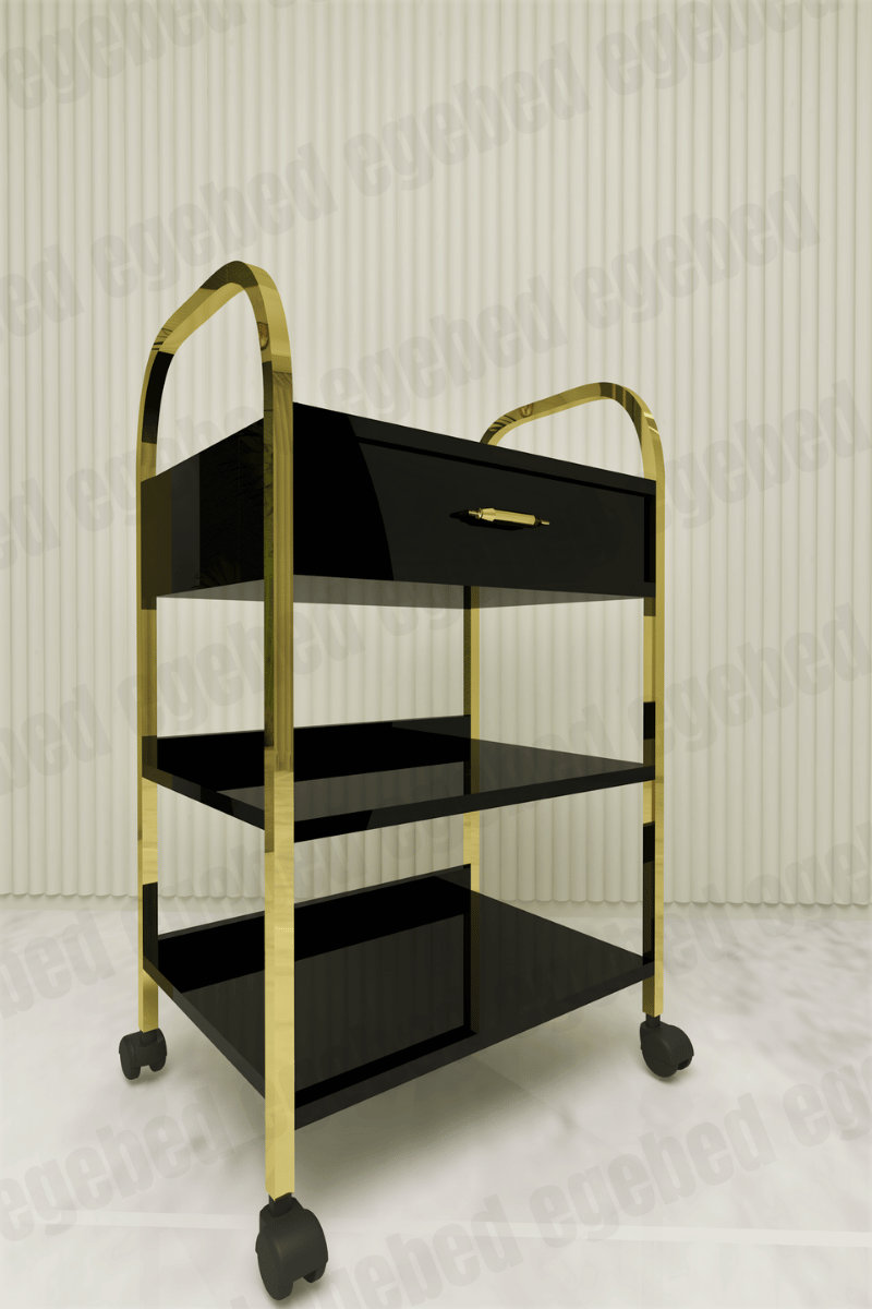 Tek Çekmeceli Etejer-Siyah Gold