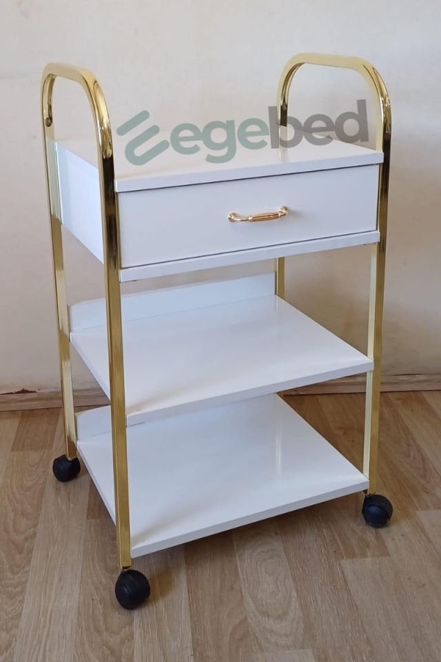 Tek Çekmeceli Etejer-Beyaz Gold