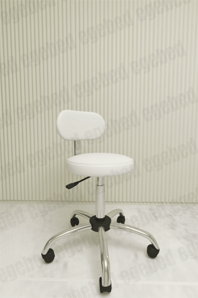 Cilt Bakım Yatağı Seti – Krom Ayak Tabure ve Tek Çekmeceli Etejer (Milano Model)