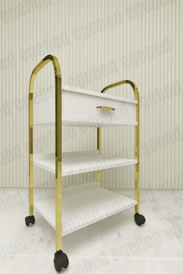 Gold Detaylı Tek Çekmeceli Etejer