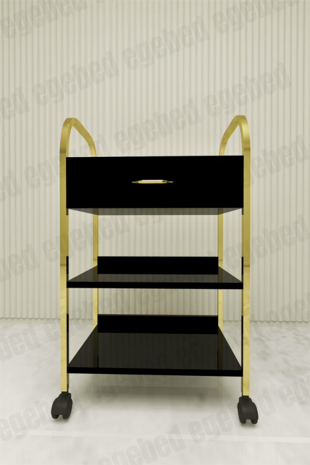 Gold Detaylı Tek Çekmeceli Etejer