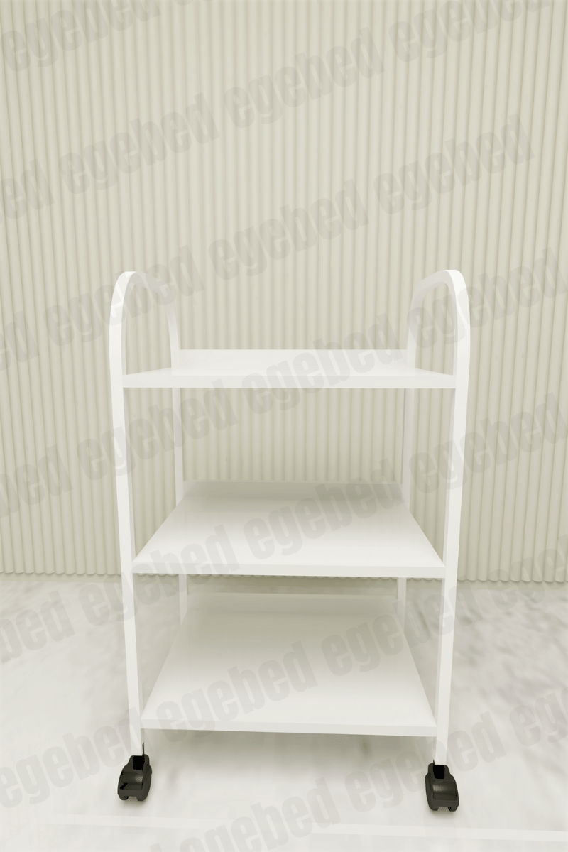 Üç Raflı Etejer - Beyaz