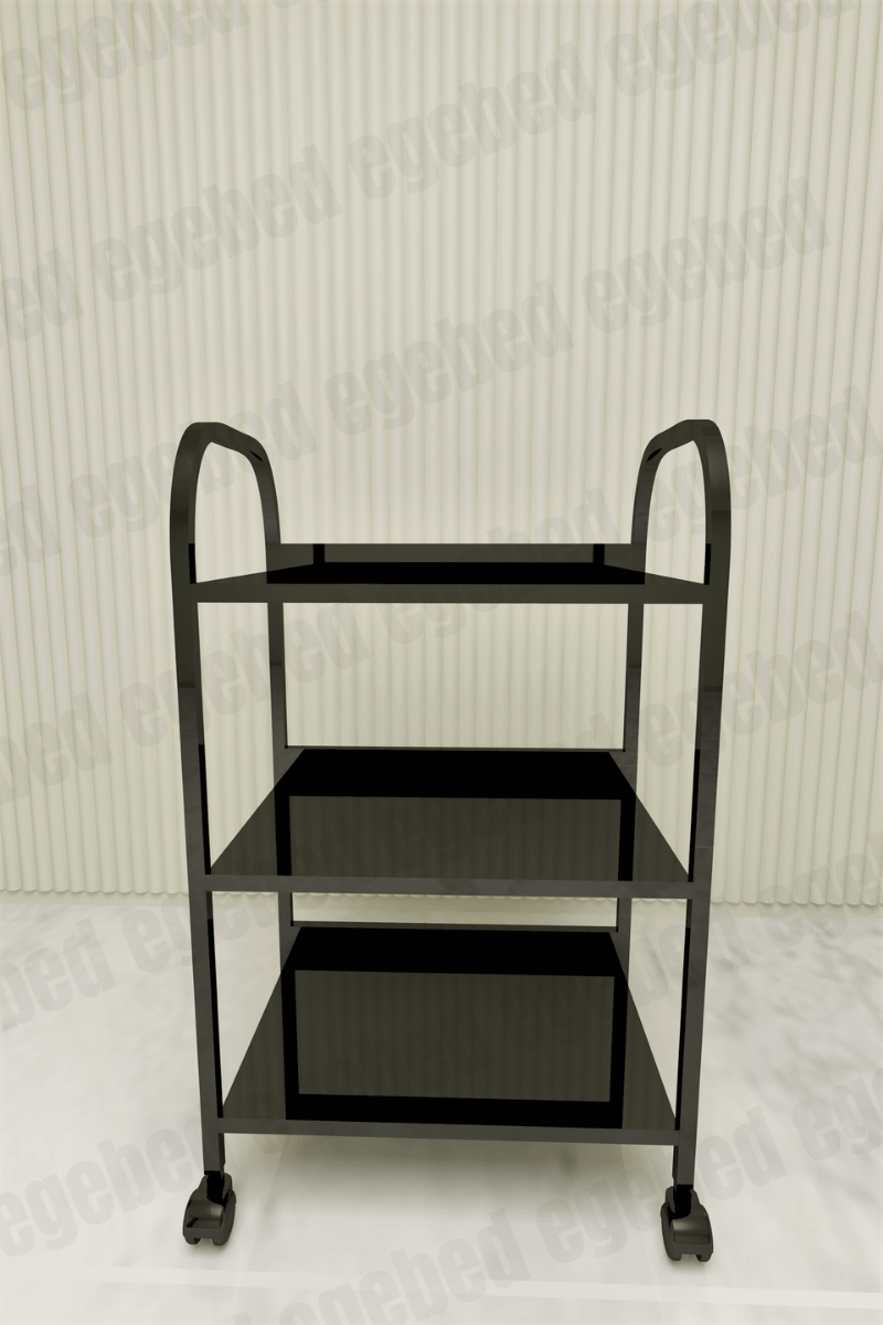 Üç Raflı Etejer - Siyah