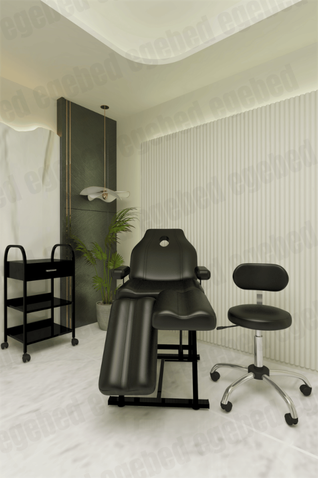 Siyah Tek Çekmeceli Oynar Ayak Set