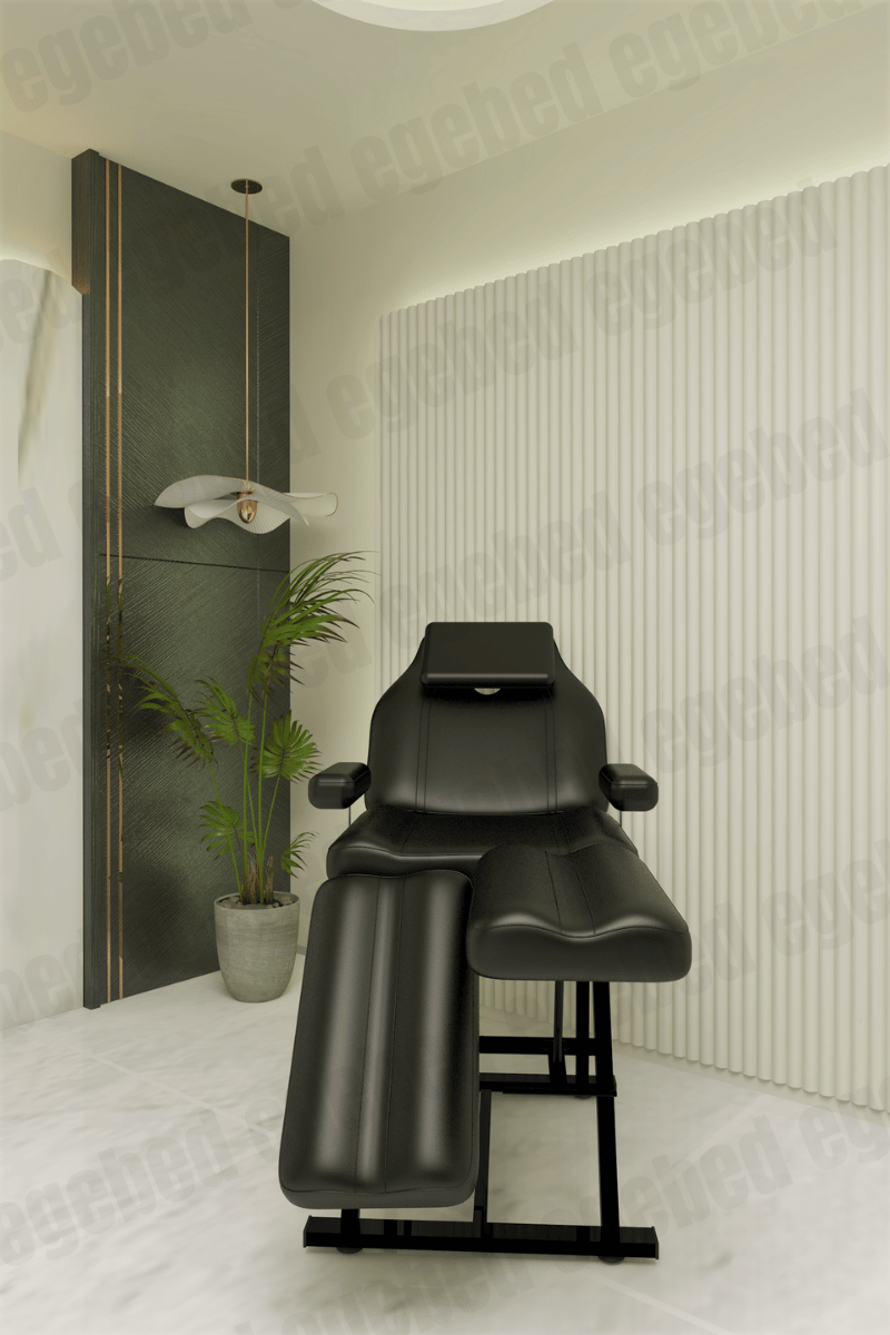 Siyah Oynar Ayaklı Cilt Bakım Yatağı